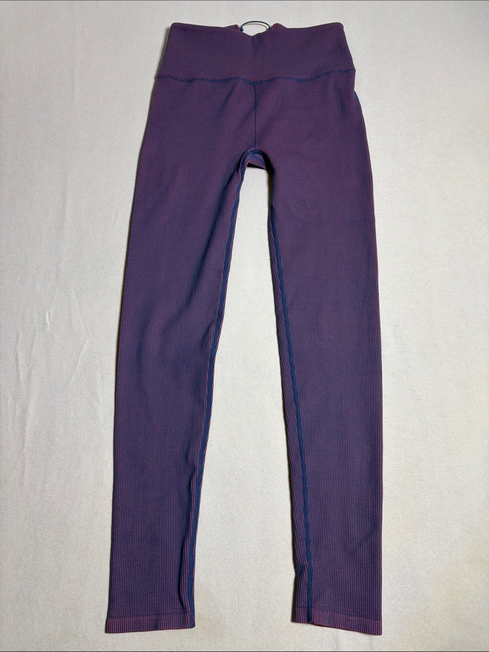 Fabletics Purple Ribbed High-Rise Leggings